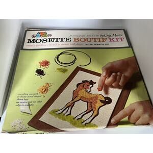 Vintage 1965 Mosette Craft Master “What’s Up" Horse/Pony Mosaic Kit M-176